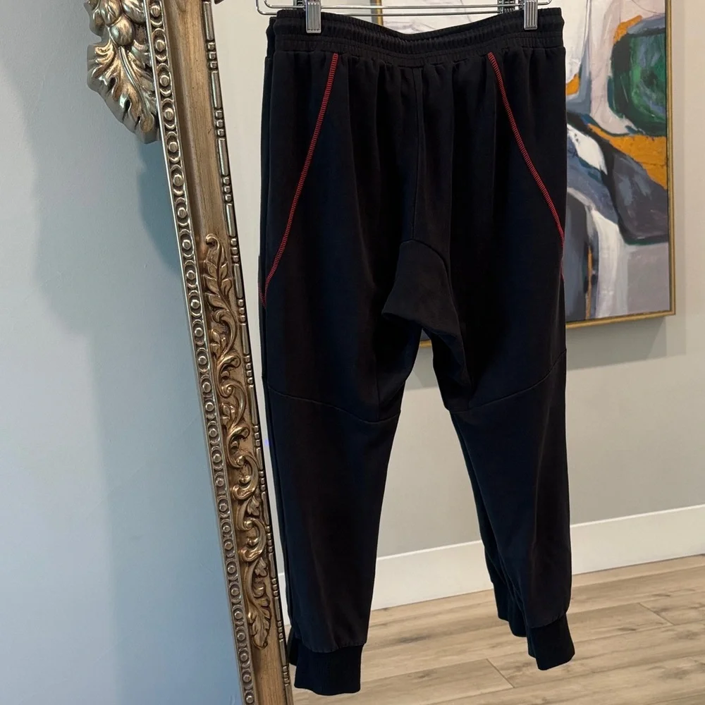 Hera Collection Black Joggers with Red Stitching